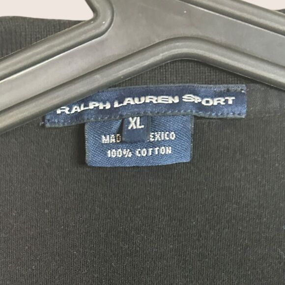 🖤 XL RALPH LAUREN SPORT 100% COTTON BLACK POLO RED LOGO EMBLEM 3/4 SLEEVES VTG - Picture 8 of 8